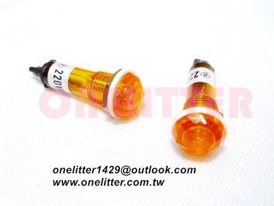 8012B-Y  10mm小鑽石型霓虹燈 220V (黃色)